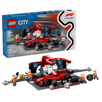 LEGO® City 60443 F1® Boxenstopp mit Boxencrew und Ferrari Flitzer