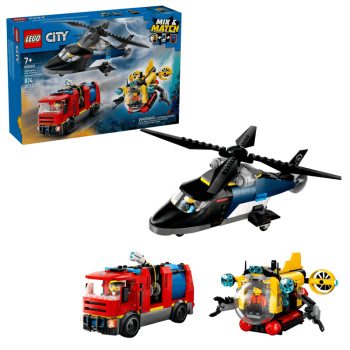 LEGO® City 60462 Kombinationsset mit Hubschrauber, Löschauto und U-Boot