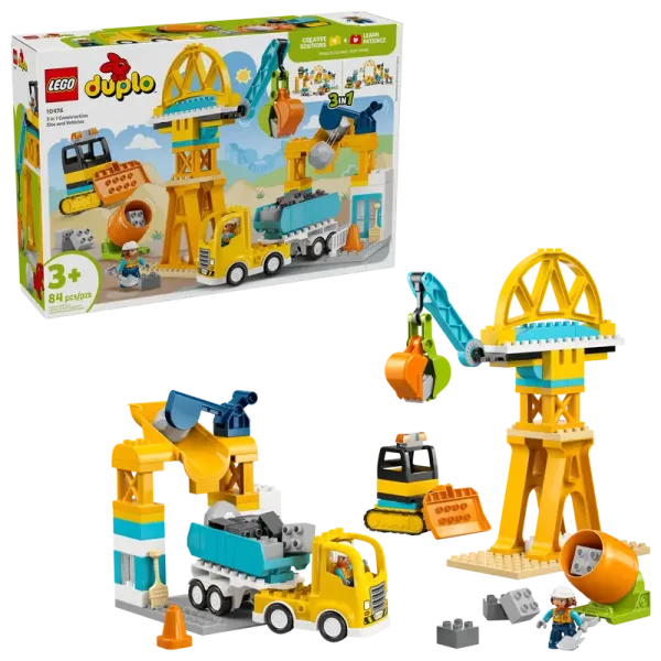 LEGO® Duplo® 10476 Baustelle mit Baufahrzeugen – 3-in-1-Set