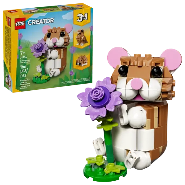 LEGO® Creator 3-in-1-Set 31376 Niedlicher Hamster mit Blume