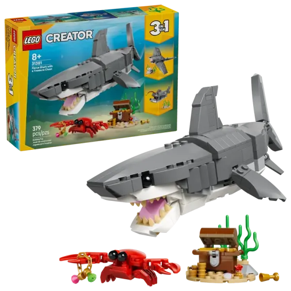 LEGO® Creator 3-in-1-Set 31381 Wilder Hai mit Schatztruhe