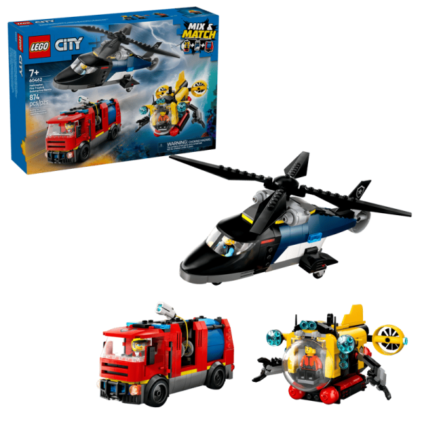 LEGO® City 60462 Kombinationsset mit Hubschrauber, Löschauto und U-Boot