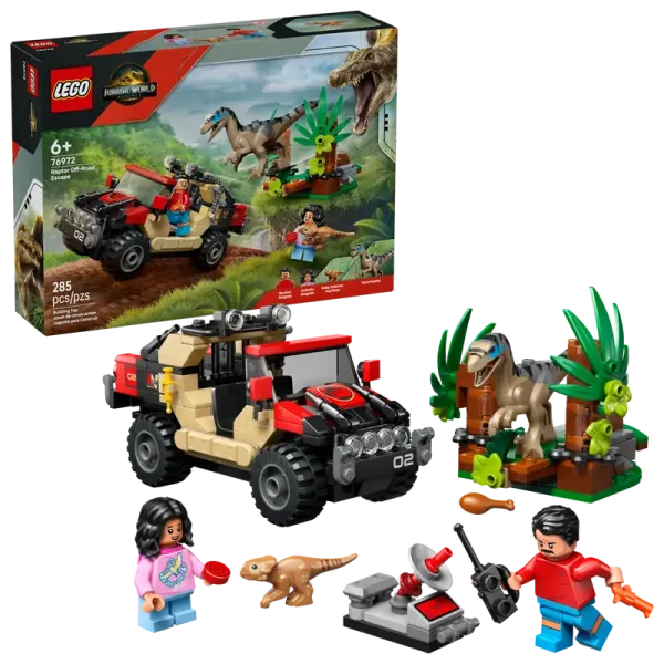LEGO® Jurassic World™ 76972 Raptor: Verfolgungsjagd mit dem Geländewagen