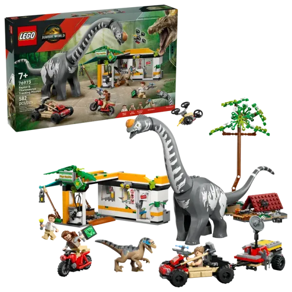 LEGO® Jurassic World™ 76973 Raptor & Titanosaurus: Große Fährtensuche